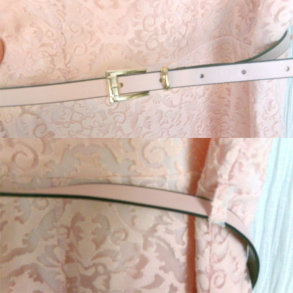 🍩 Devore Pattern Midi Flared Dress Peach - Picture 7 of 8